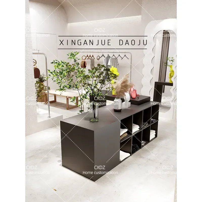 Clothing store Nakajima table Display stand Industrial style store decoration display props display black paint table