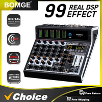 BOMGE 06S Professional audio mixer 6 Channel Mixing Console  with  99 DSP Effect ,for studio recording & Live Performances