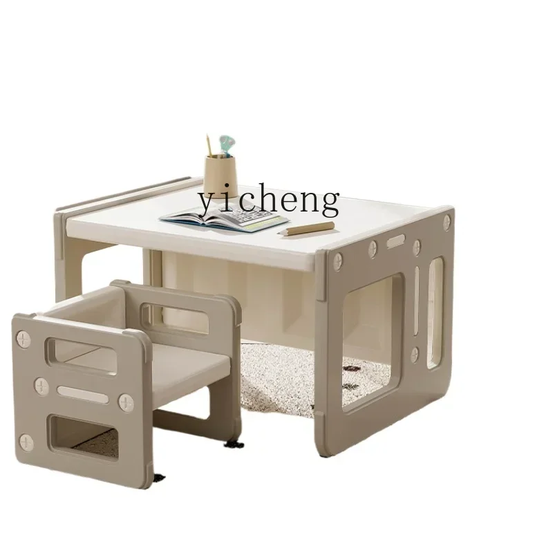 Children Writing Table And Chair Suit Baby Multi-Functional Study Desk (Toy) Desk