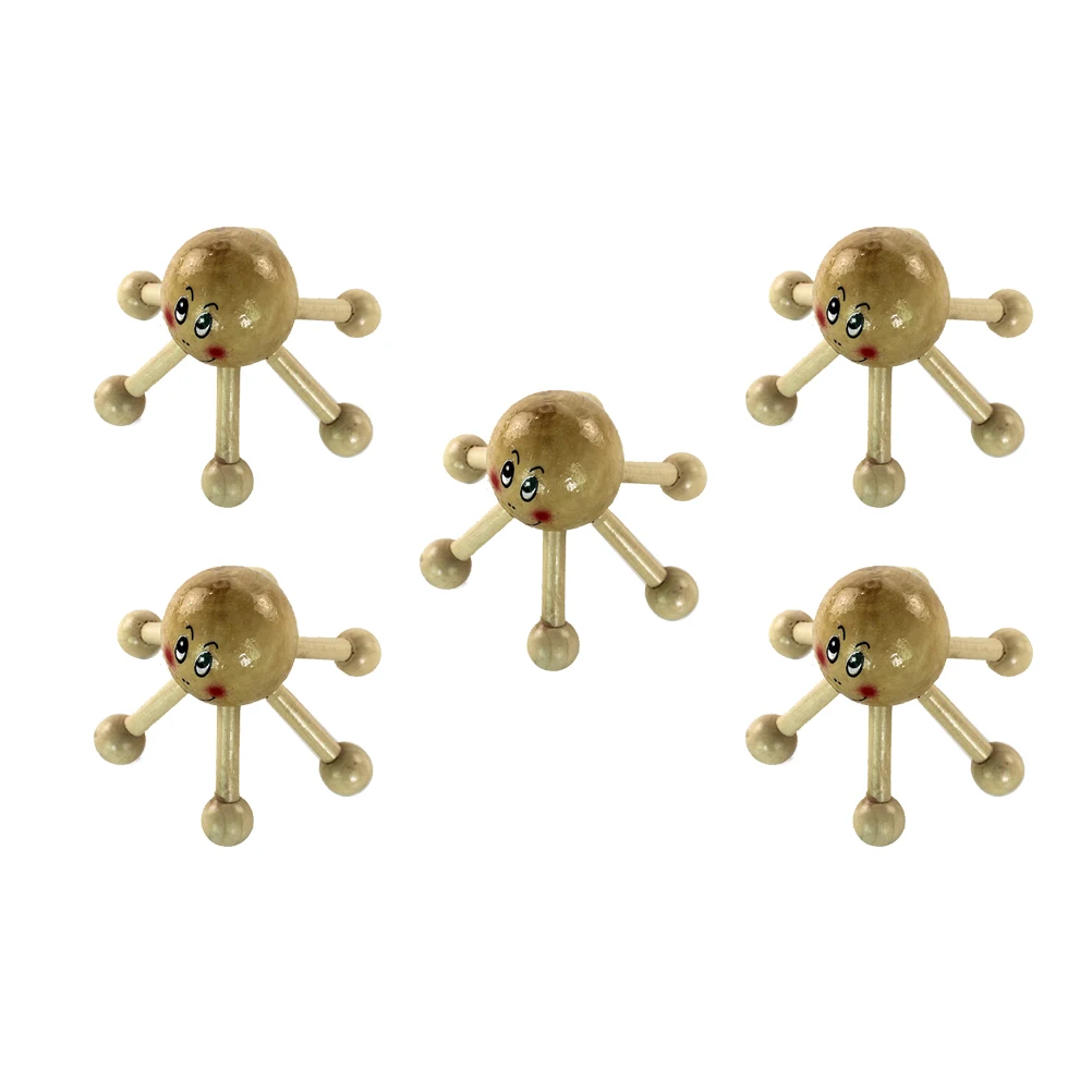 

5 Pcs Head Massager Portable Wooden Tool for Back Spa Hand Practical Body Machine Tools Facial Care Accessories