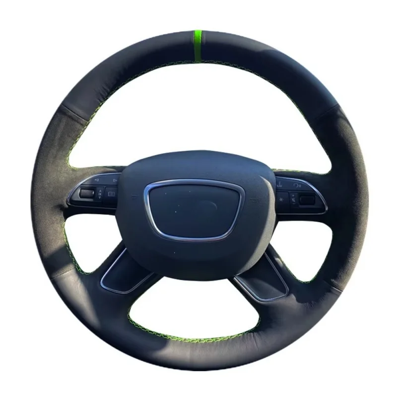 Personalizado Mão Costura Camurça Capa de Volante De Couro Do Carro Para Audi A6 2005-2018 A3 A4 2013-2018 Q3 2012-2018 Q5 Q7 2013-2018
