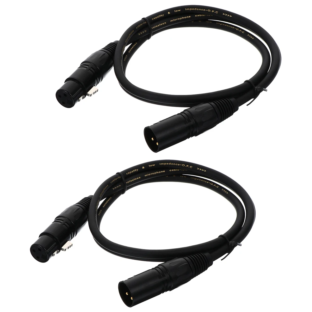 

2 Pcs Microphone Cable for Sound System Copper Male Female Xlr Cable Wire 3 PIN Mic Cables Professional Practical
