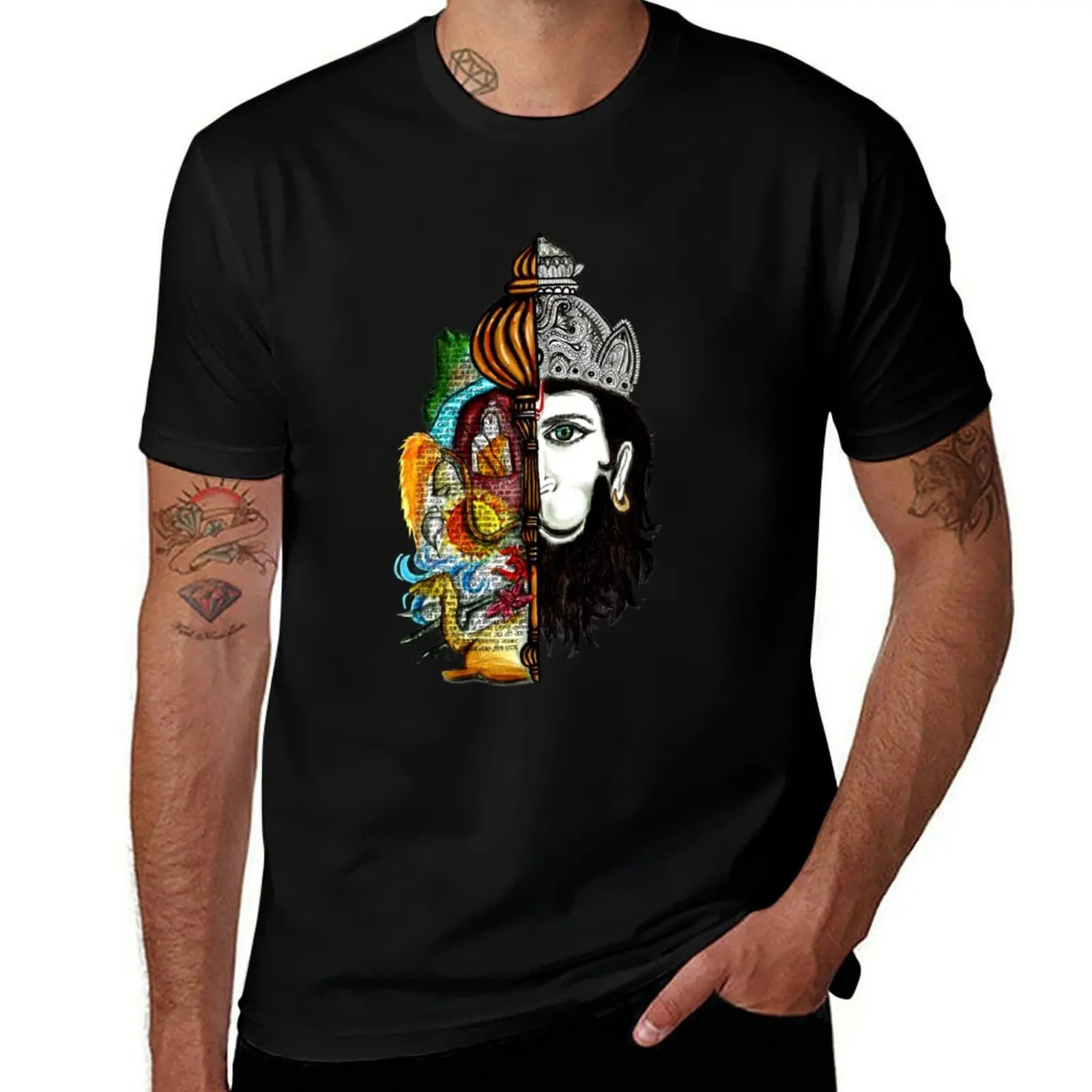 Lord Hanuman T-Shirt Work Wear Simple Tee Shirt T-Shirt