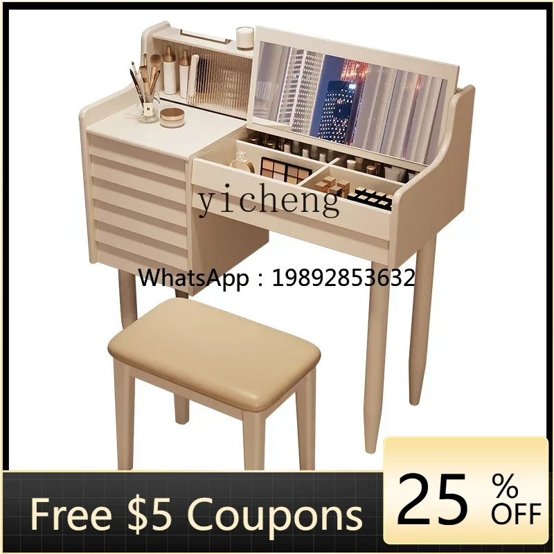 U6 all solid wood bedroom modern simple vanity table clamshell vanity cabinet desk integrated
