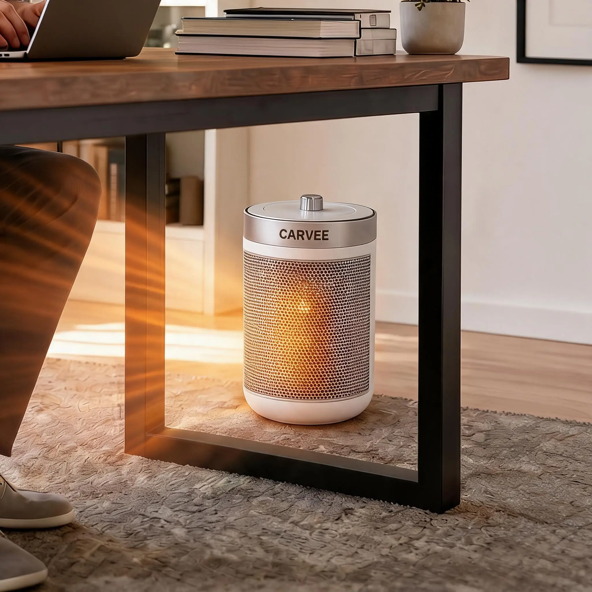 Fast PTC Ceramic Space Heater 1500W Portable Electric Heater with Adjustable Thermostat 2 Heat Levels Quiet Fan Safety Protection for Indoor Room Home Office Desktop Table Heating