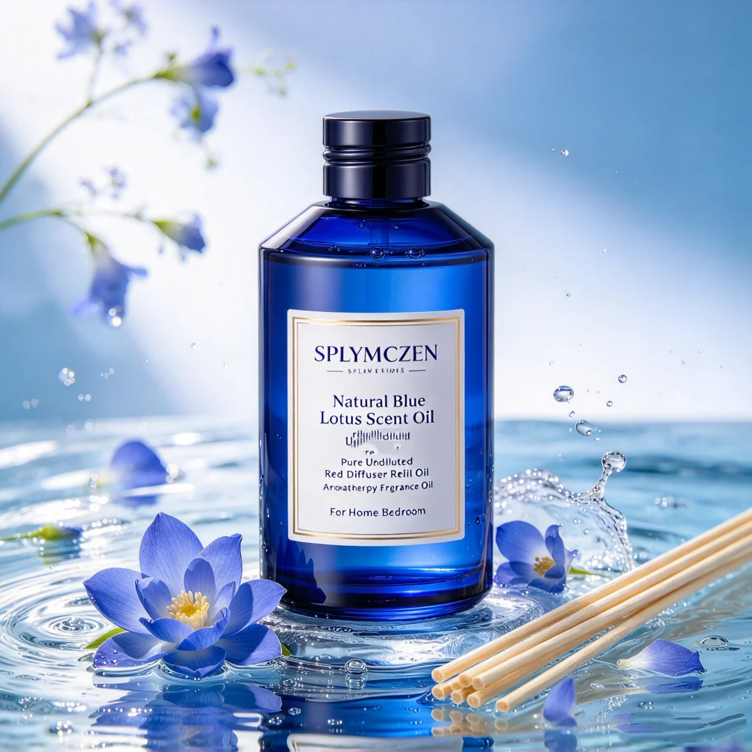 SPLYMCZEN Blue Lotus Fragrance Oil, Natural Scent Essence for Reed Diffuser Refill, Home Indoor Aroma,Undiluted Scent Liquid