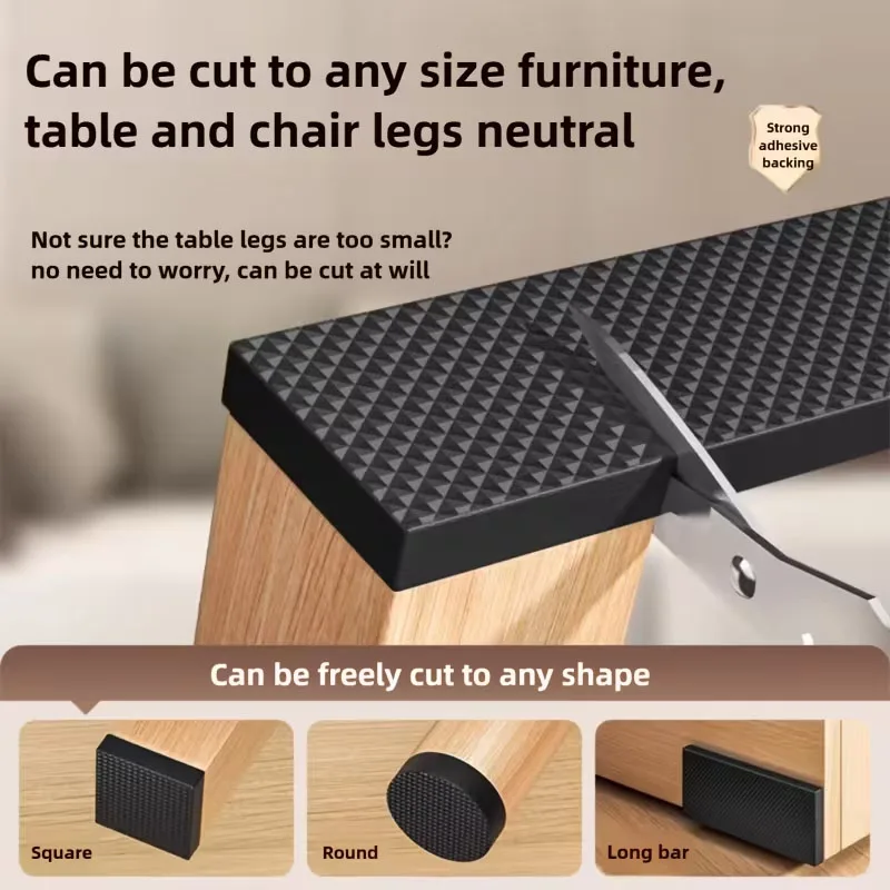 DIY Anti-slip Furniture Pads Mute Mats Bumper Damper Thick Non-Slip Pad Foot Cover Self Adhesive Table Chair Foot Protection Pad view 3