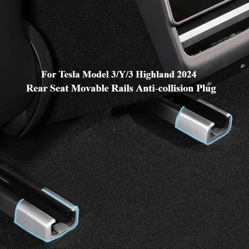 Für Tesla Modell 3/Y/3+ Highland 2024 Rücksitz Bewegliche Schienen Anti-kollision Gummi Stecker Kappe Abdeckung Anti-kick Sitz Schiene Schutz