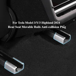 For Tesla Model 3/Y/3+ Highland 2024 Rear Seat Movable Rails Anti-collision Rubber Plug Cap Cover Anti-kick Seat Rail Protector