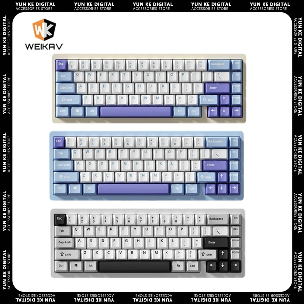 

WEIKAV Lucky65 Mechanical Keyboard Three Mode Gaming Keyboard RGB Hot Swap Customize Aluminium Alloy Keyboard PC Accessories