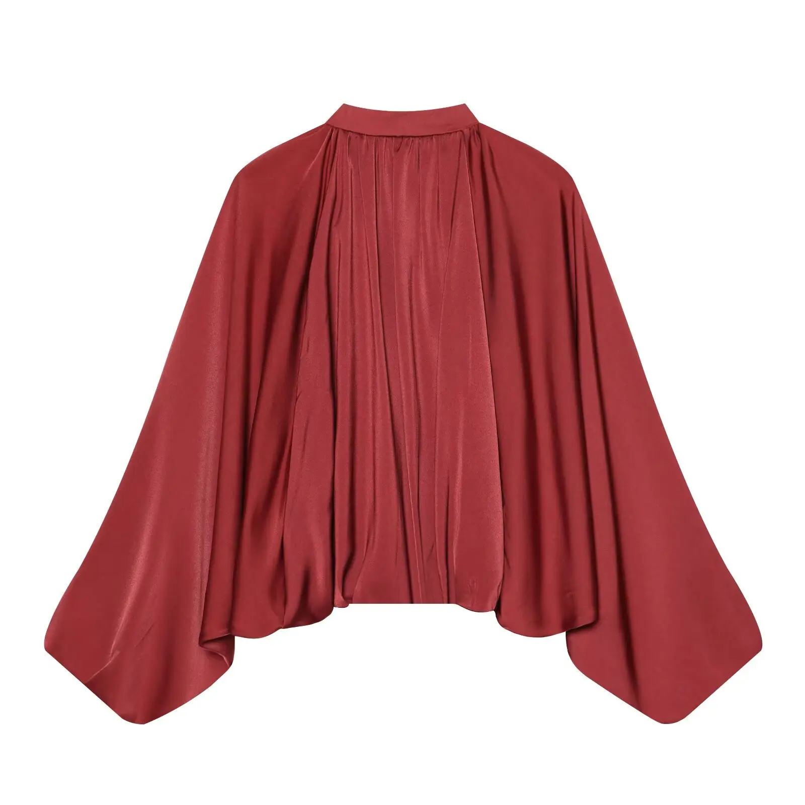 KONDALA Damen Casual Satin Bomberjacke Trendige High-Street Reißverschlussjacke Neu 2026 Frühherbst Elegante Schicke Puffärmel-Jacke – Detail 22