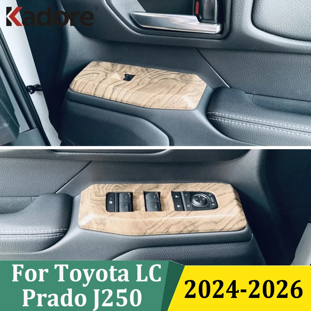 For Toyota Land Cruiser Prado J250 2024-2026 Window Lifter Control Switch Decoration Door Armrest Panel Cover Trim Accessories