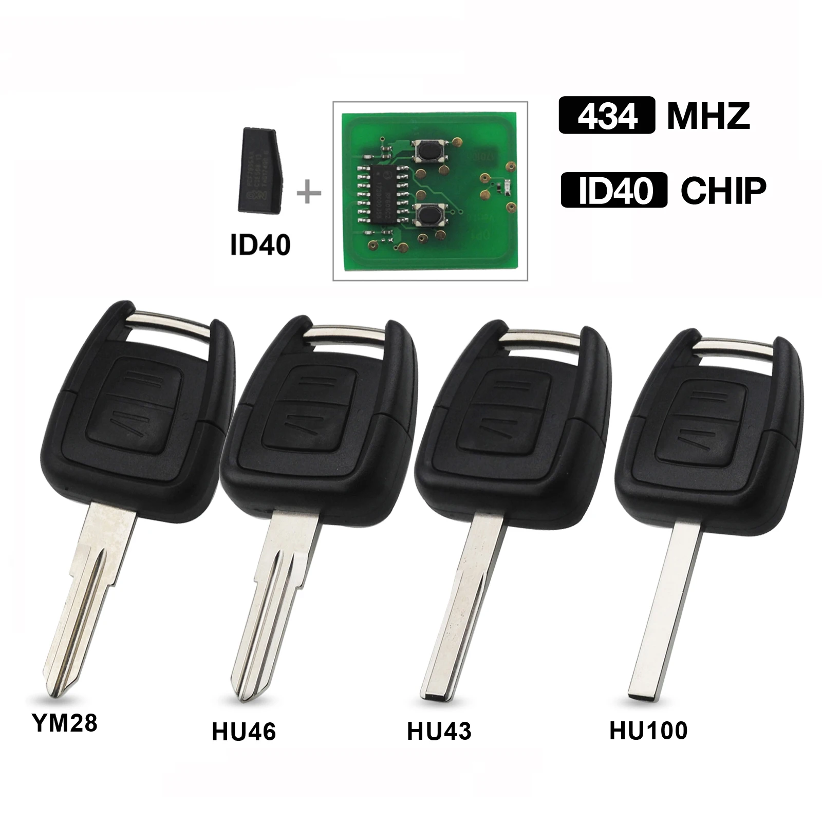 Jingyuqin 2 BTN 433Mhz ID40 Chip klucz zdalny do Opel Vauxhall Vectra Zafira OP1 24424723 z HU43 HU100 YM28 HU46 pusty klucz