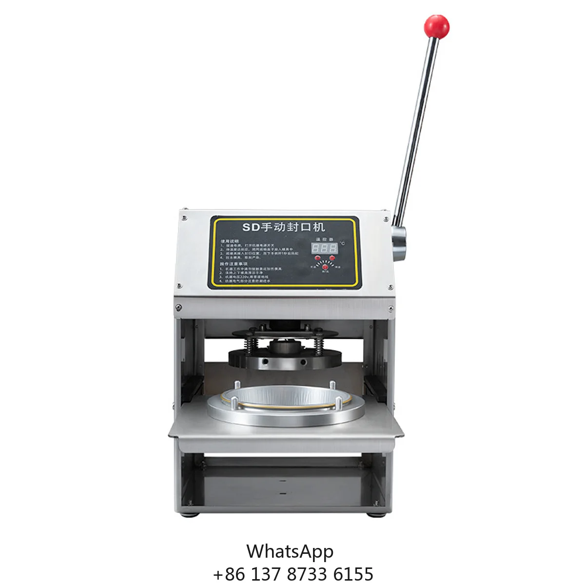 Canteen-grade Rectangular Pastry Machine With Manual Stainless Steel Sealing Machine For Sealing Aluminum Cups.