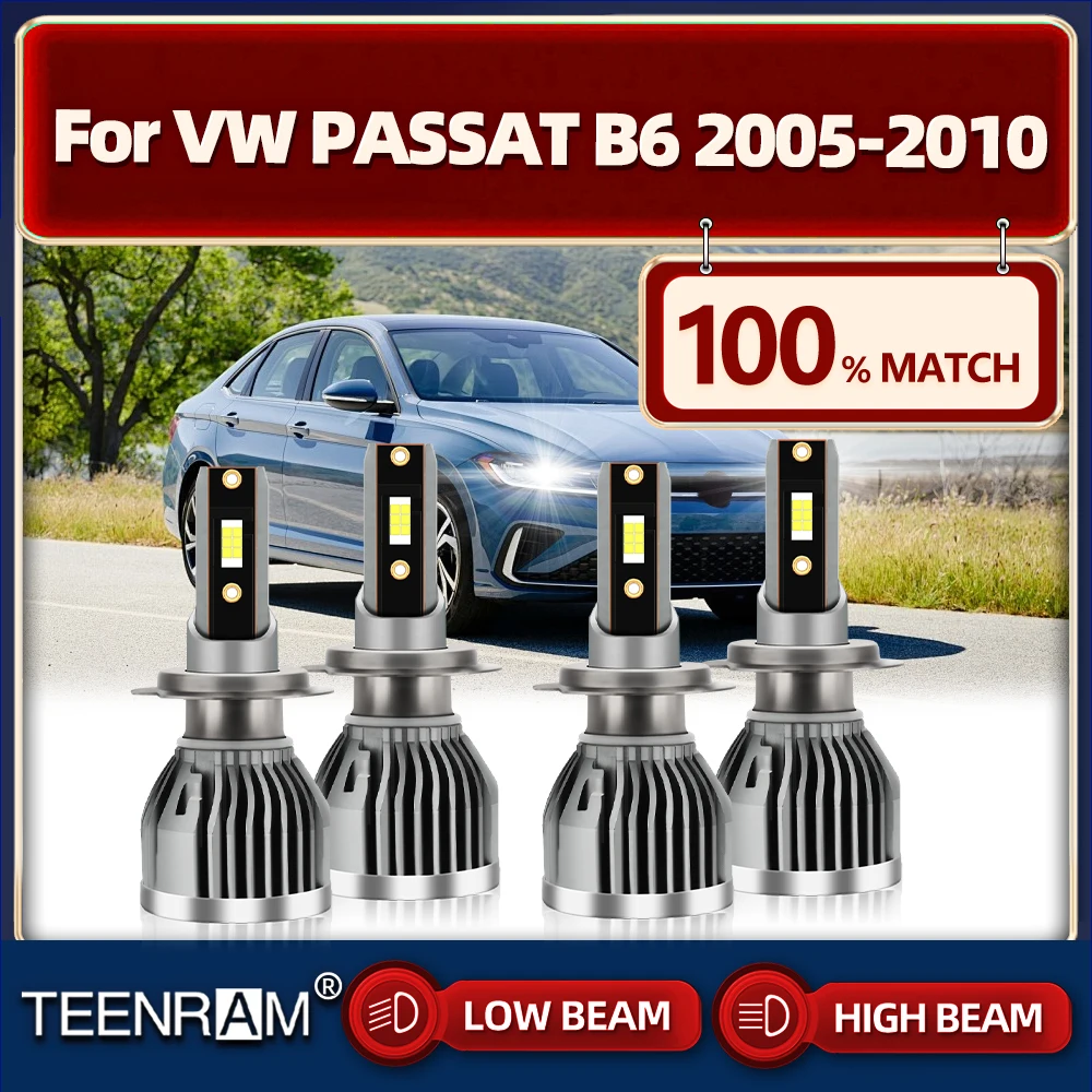 

240W CSP Chip LED Headlight Bulbs 40000LM Car Headlamp With Fan 12V 6000K For VW PASSAT B6 2005 2006 2007 2008 2009 2010