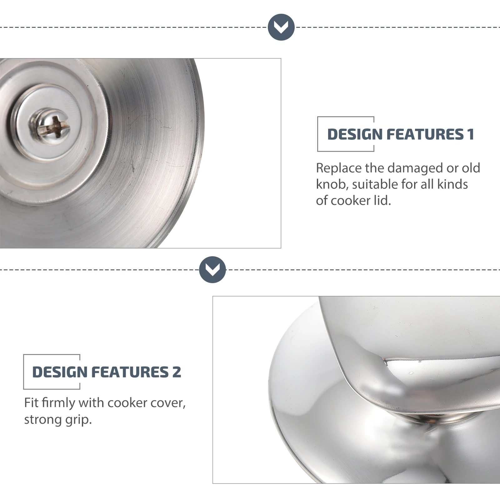 

6Pcs Pot Lid Handles Premium Stainless Steel Replacement Pan Cover Knobs Heat Resistant Universal Pot Accessory