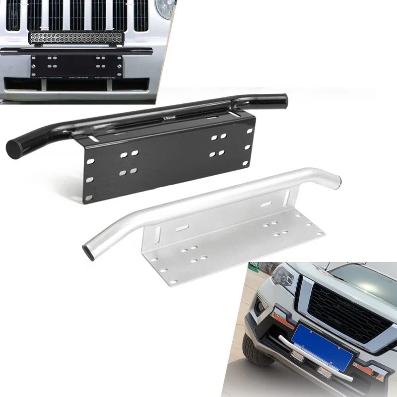 

Front Bumper License Plate Log Light Mount Bracket SUV Lamp Holder Off Road LED Light Bar Frame Holder Aluminum Universal