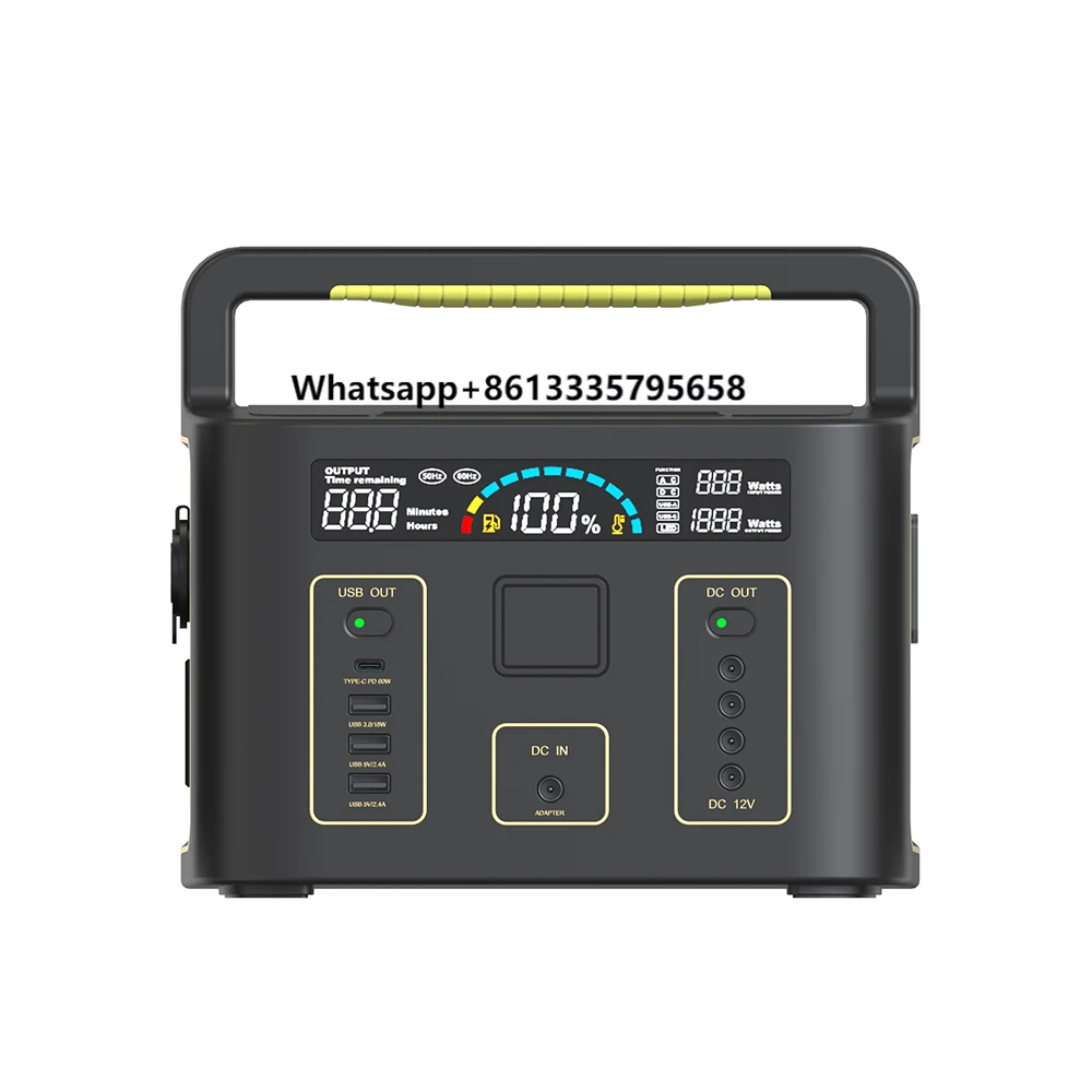 

500W LiFePO4 Portable Power Station Solar and Car Powered AC/DC Type-C Power Bank for Home and Outdoor Use