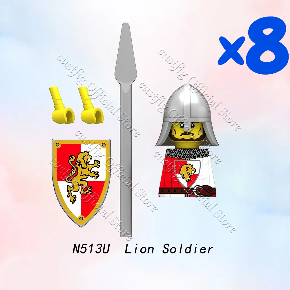 MOC Mittelalterliche Militärische Griechische Spartanische Krieger-Soldatenfigur Baustein Armeekastell König Ritter Schild DIY Bausteine Jungen Spielzeug Geschenk