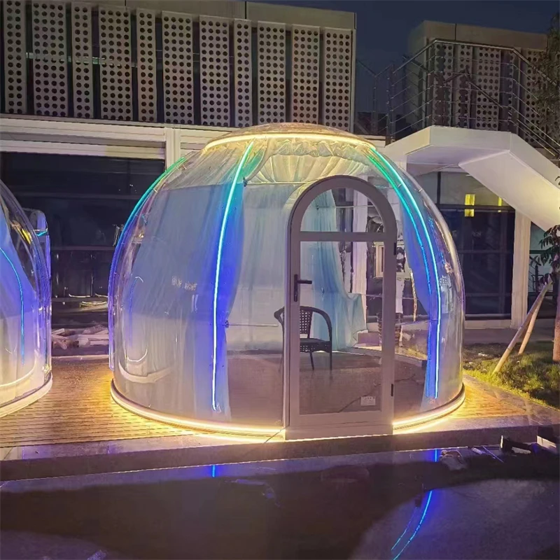 Modern Popular Bubble Room Bubble Homestay Outdoor Vacation Glowing House Clear Bubble Dome Polycarbonate Dome House
