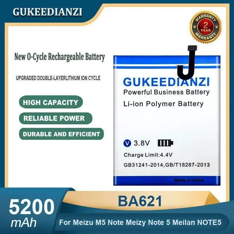 

High Capacity 5200mAh BA621 Mobile Phone Battery For Meizu M5 Note Meizy Note 5 Meilan NOTE5