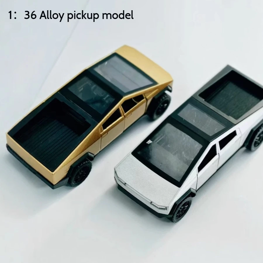 Tesla Cybertruck Pickup SUV 1:36 Model Samochodu Ze Stopu Metalu Odlewany Ciśnieniowo Zabawka Terenowa Ciężarówka z Napędem Pull Back Kolekcja Prezent dla Dzieci