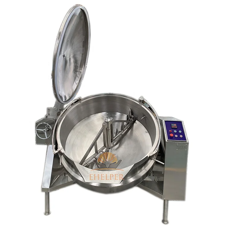 Industrial 200L Jacketed Mixing Kettle Creamy Chicken & Rice Casserole Cooking Pot With Stirrer