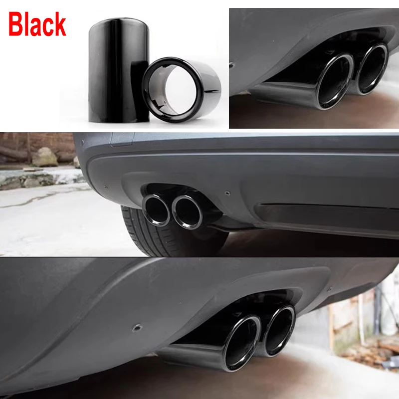 76mm Stainless Steel Car Tailpipe For Audi A4 B8 Avant A5 Sportback 8T Q5 8R Q3 8U Exhaust Muffler Pipe Tip Auto Accessories