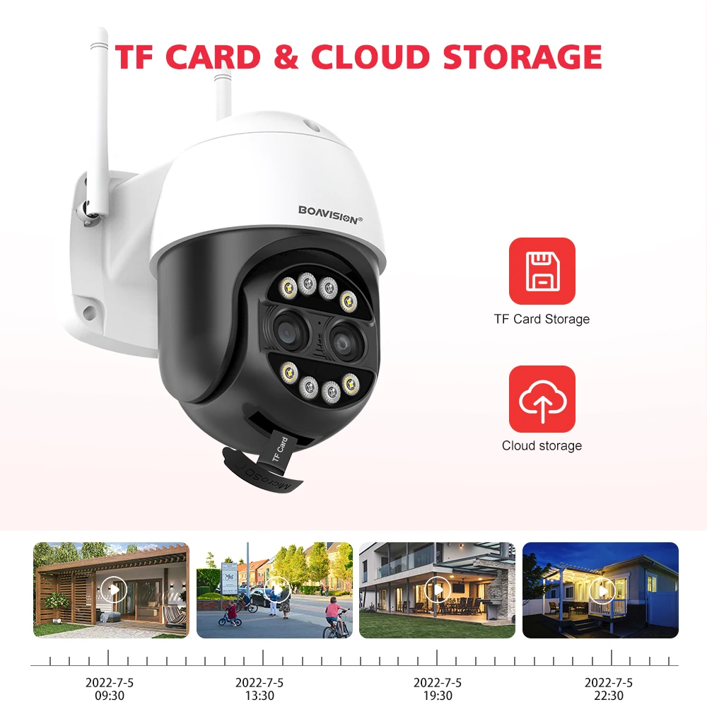 Caméra de surveillance extérieure PTZ IP WiFi HD 8MP/4K (2.8mm -12mm), dispositif de sécurité domestique sans fil, avec IA, suivi humain et audio bidirectionnel