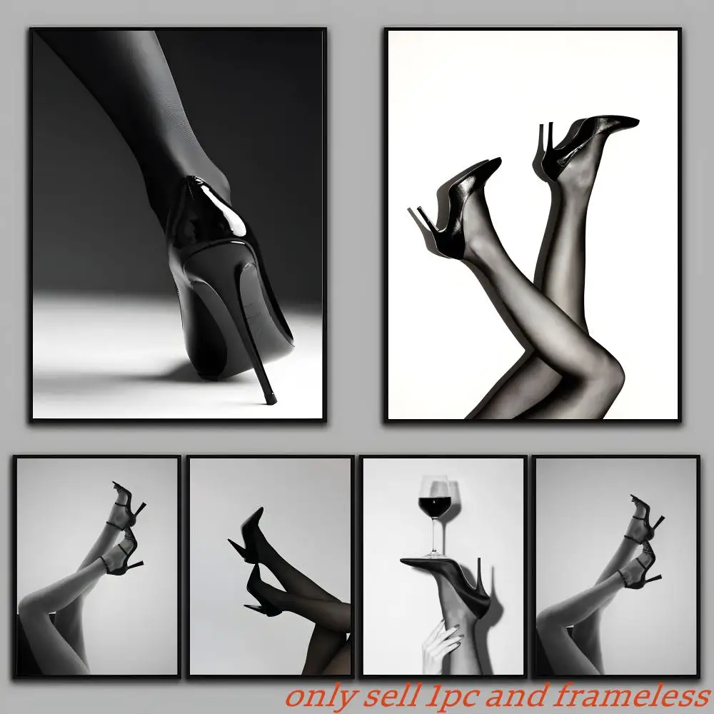 Beautiful Sexy Black Silk Legs Poster Art with prints Home bedroom living room decoration gift
