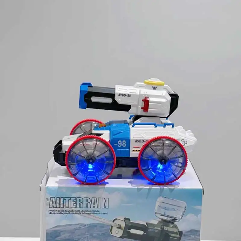 Children'S Amphibious Water Cannon Remote Control Car Boys Can Go Into The Water Off-Road Drift Water Toy, Mini Climbing Stunt