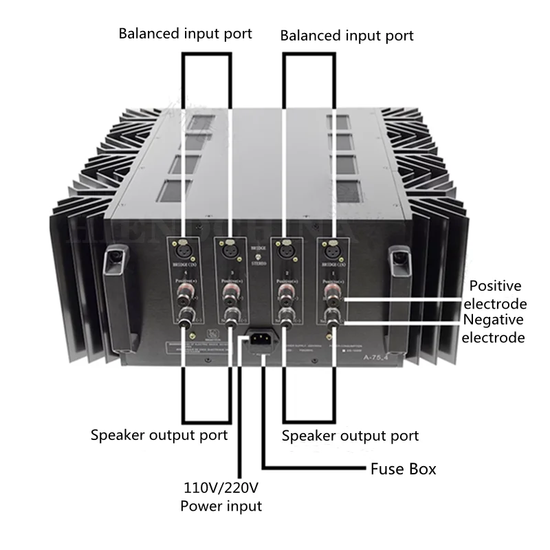 STPA-02 Clone Study Acceleration A400 High Power 4-Channel Pure Class A Power Amp Bridge Connection 320W(8Ω) 600W(4Ω)1000W(2Ω
