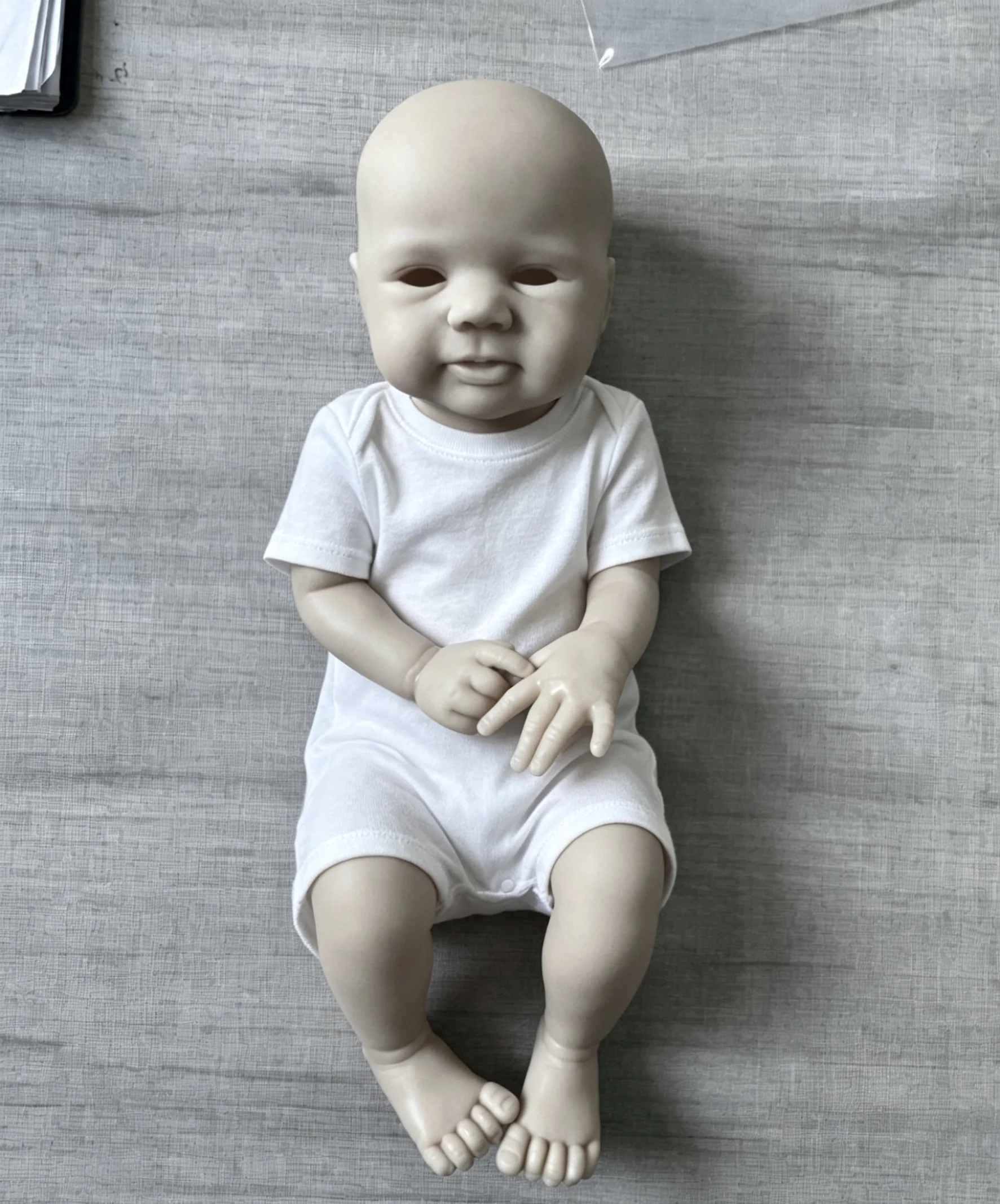

NPK 18inch DIY Reborn Doll Kit Unfinished Unpainted Unassembled Fresh Color Doll Parts with Cloth Body for Artists
