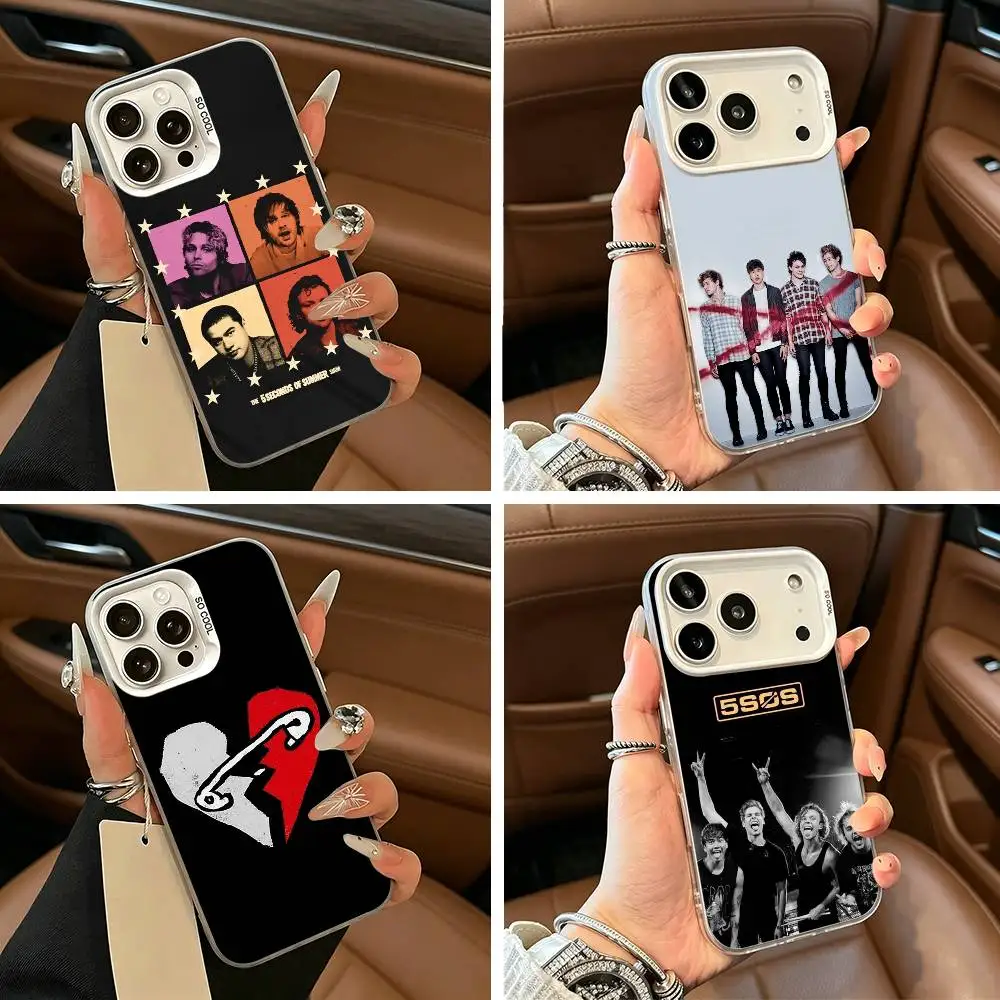 

5 S-Seconds of S-Summer Band Phone Case For iPhone 11 12 13 14 15 16Pro Max Plus white Sliver Phone Cover