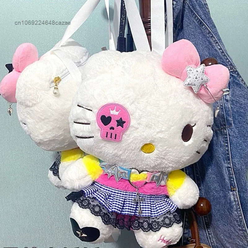 Sanrio Hello Kitty Cute Mini Plush Bags Spicy Girl Y2k Subcultural Backpack Cartoon Aesthetic Lolita Bag Women Luxury Handbags