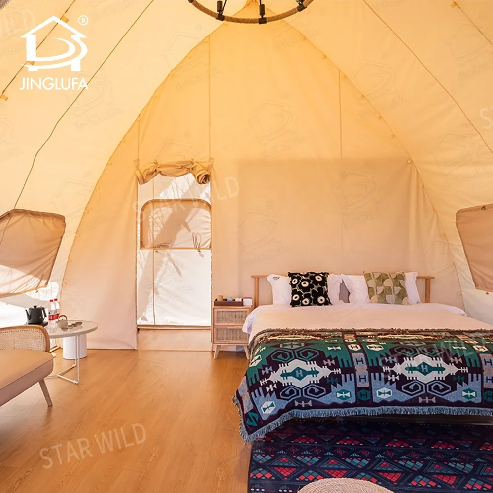 outdoor waterproof luxury glamping hotel Safari lodge tent with bathroom for camping glamping resort