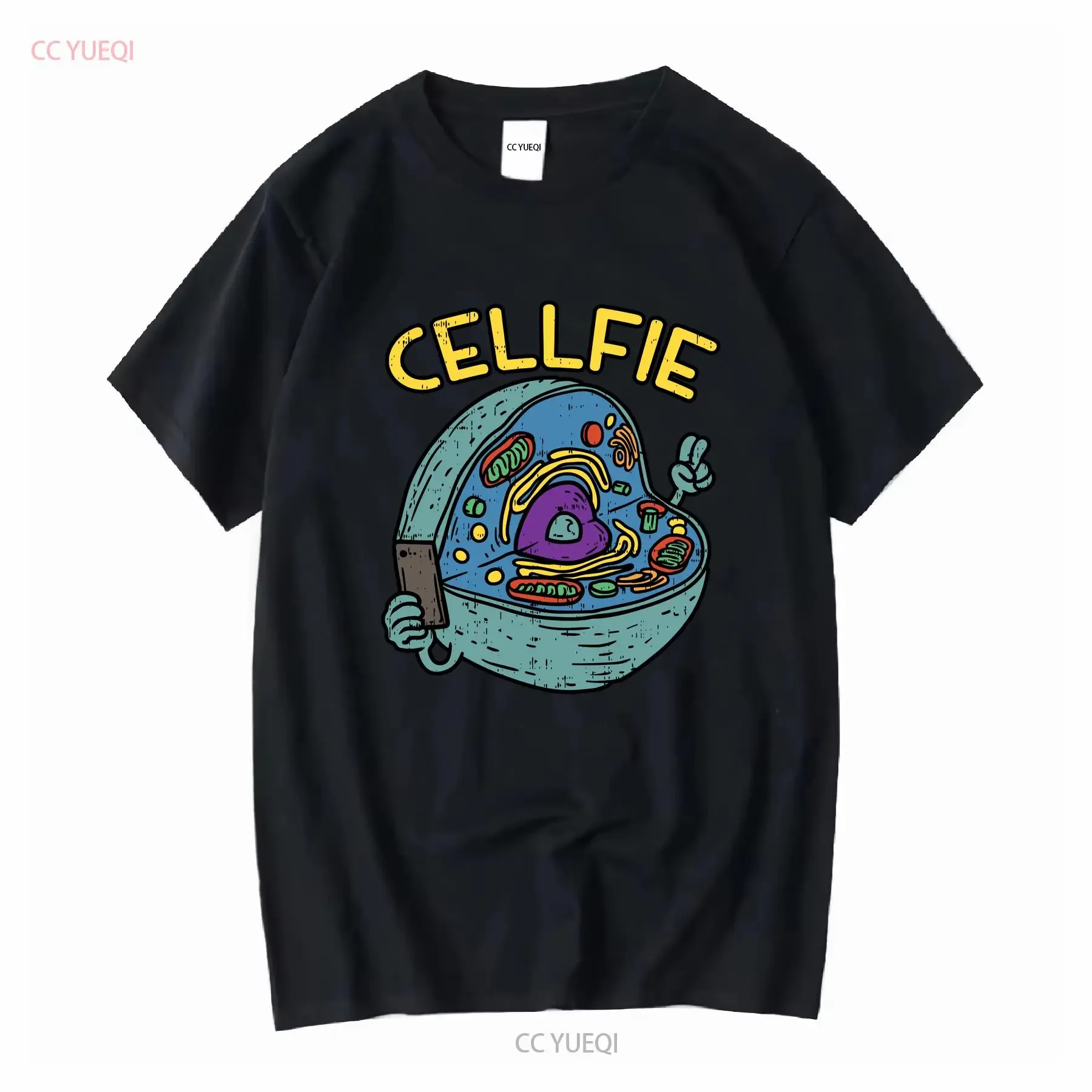 

Cellfie T Shirt Funny Science Womens Teacher Biology Mens For Teachers long or short sleeves vintage Washed homme Versatile