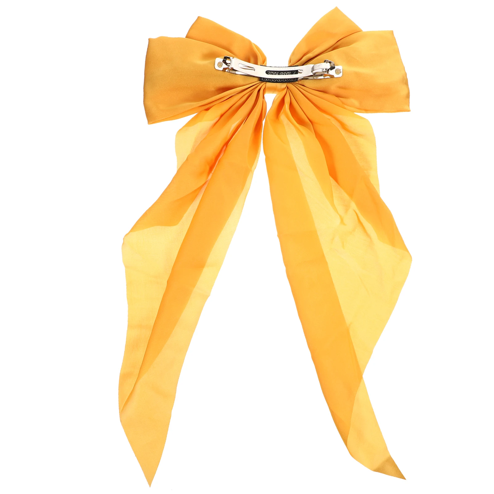 

1pcs Big Bow Hair Clip for Women Girls Elegant Ribbon Ponytail Barrettes Wedding Party Accessories Yellow Halloween Ribbons Silk