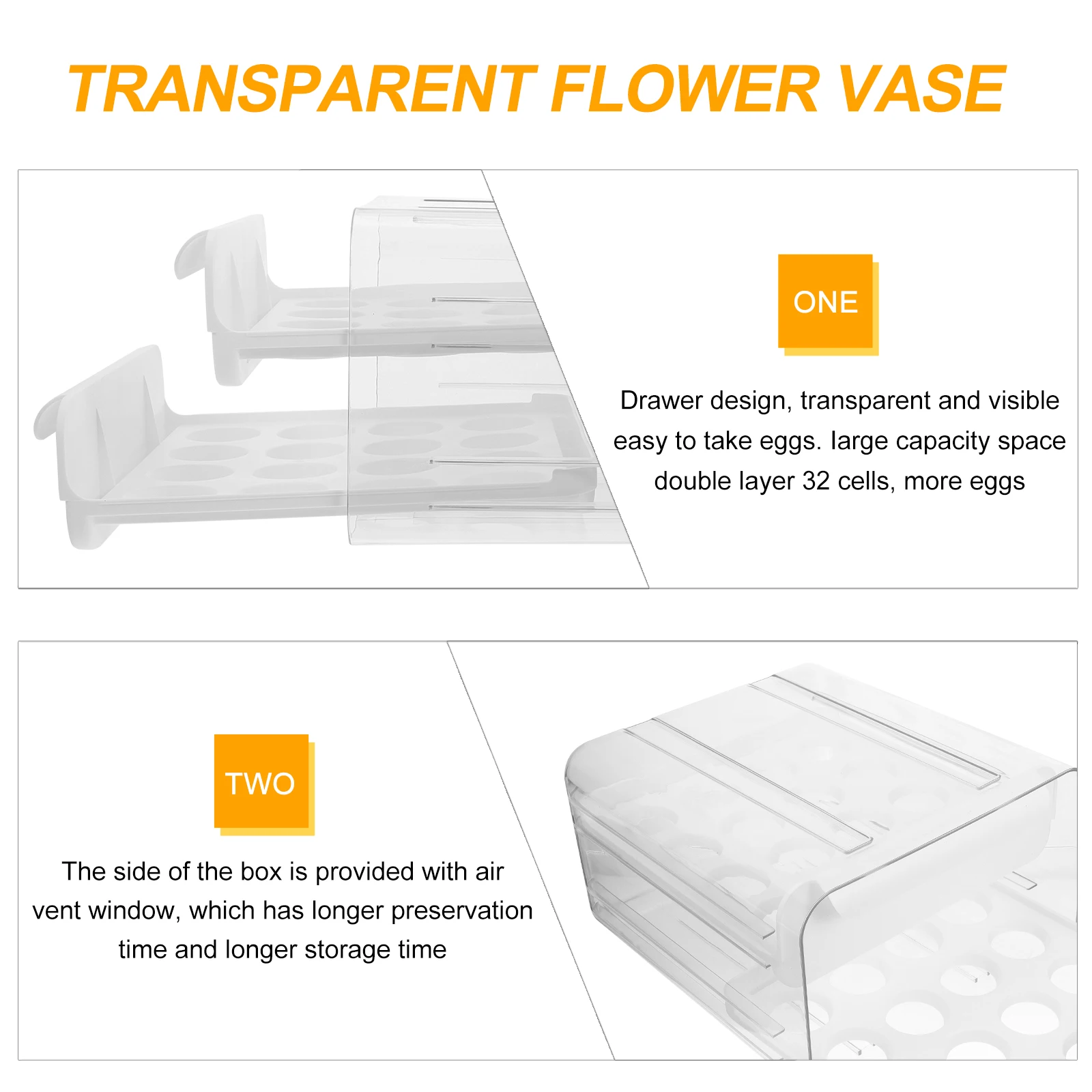 

Drawer Egg Carton Case for Refrigerator Organizer Divided Holder Container Fridge Carrier Eggs