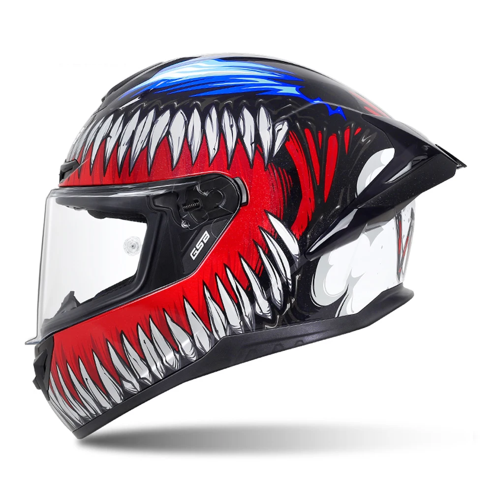 

Gaping Mouth Wear-Resistant Motocross Equipment Anti-Fall Head Protection Full Face Biker Kask Breathable Motorcycle Tail Helmet