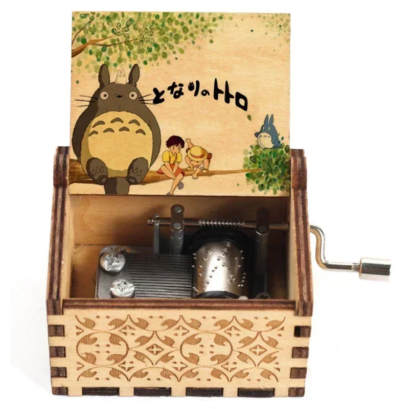 صندوق الموسيقى الخشبي المطلي الأكثر مبيعًا، هدية موسيقية صغيرة، كرنك اليد الخشبي #3
