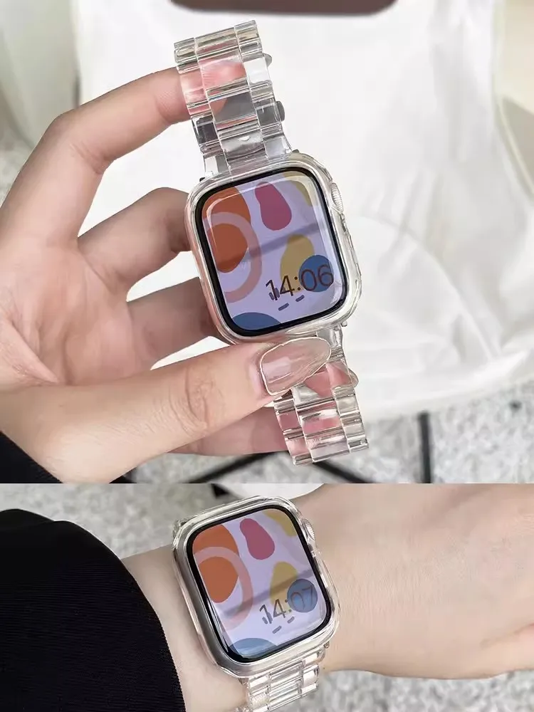 الراتنج حزام ساعة ل أبل ساعة 40 مللي متر الفرقة 42 38 مللي متر correa كاندي الصلب ل iwatch سلسلة 8 7 6 SE 5 4 40 مللي متر 41 مللي متر 45 مللي متر 49 مللي متر الترا