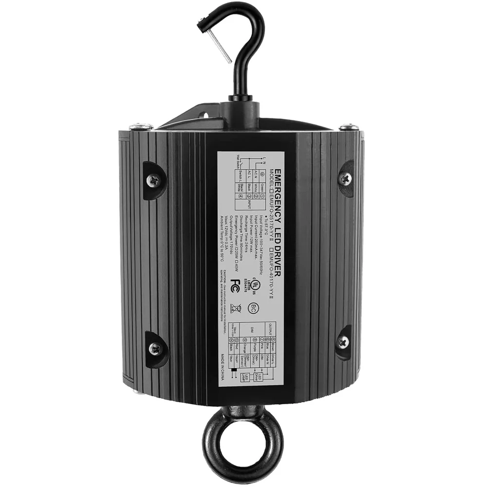 40W  Emergency Backup Driver Rechargeable UL Listed Dimmable High Bay Light  100-347V Output DC 170V 90min Backup
