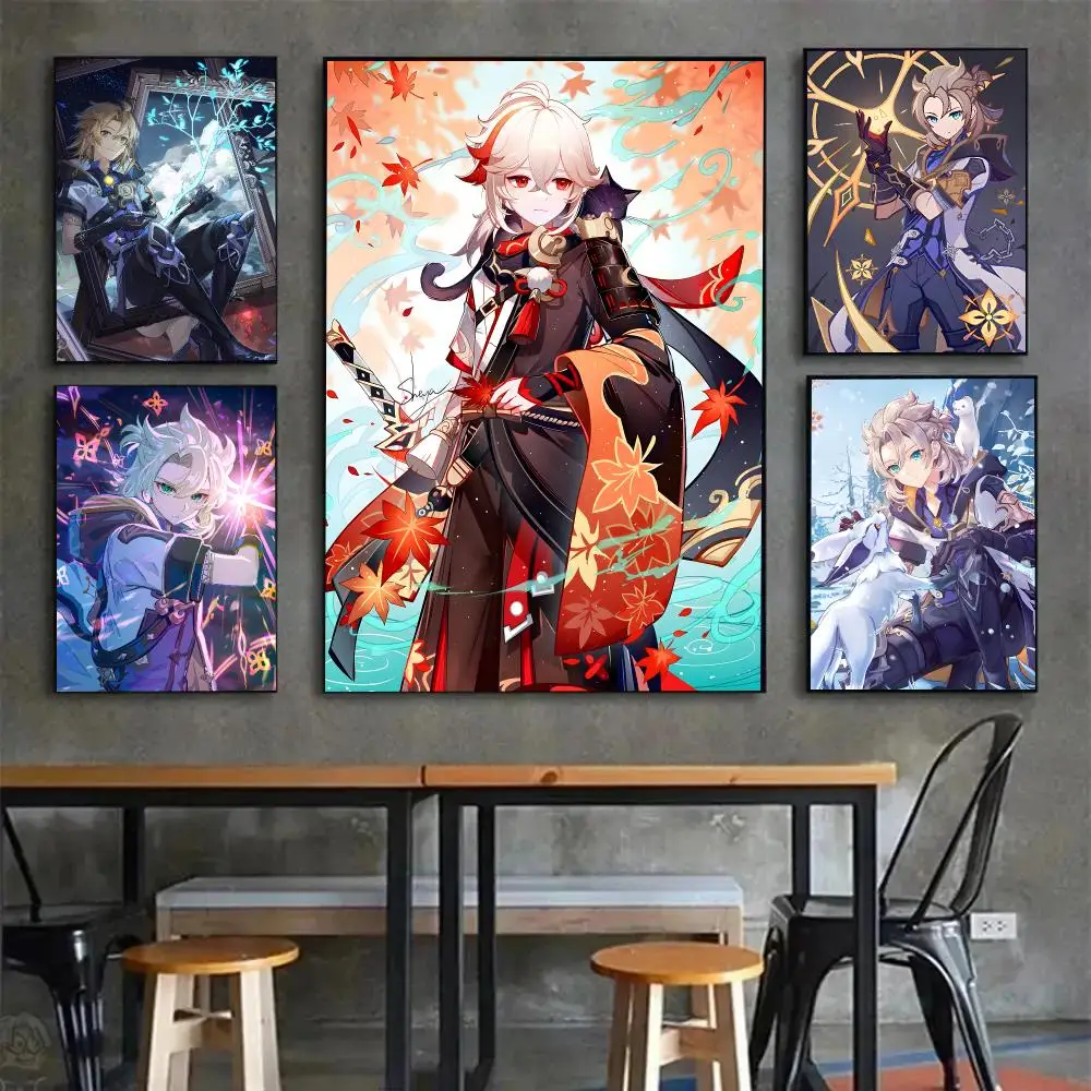 Hot Game G-Genshin I-Impact A-Albedo Handsome Poster Painting Wall Art Mural for Living Room Home Decor and Gifts