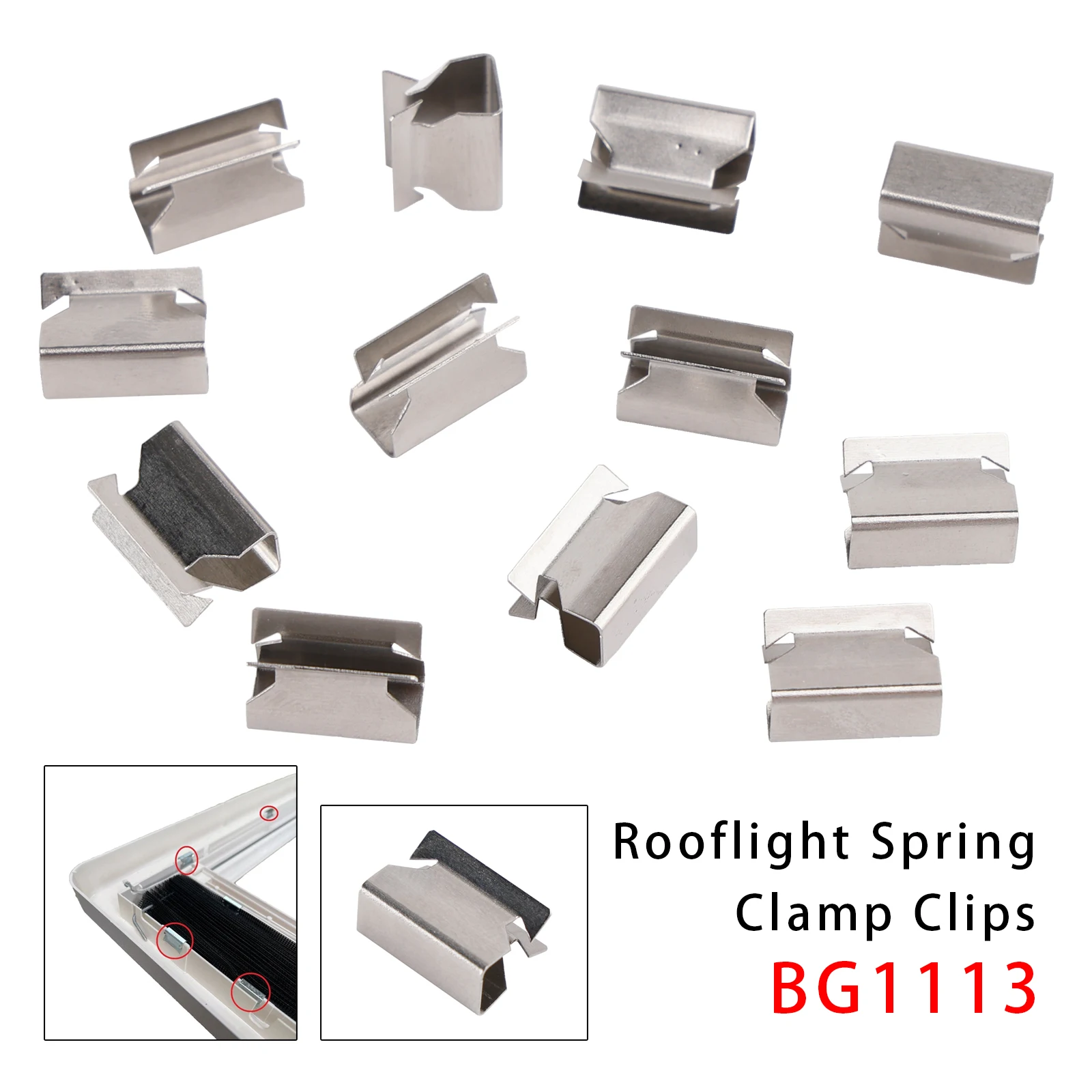 12PCS Rooflight Spring Clamp Clips BG1113 For Interior Frame Caravan Heki 3/4