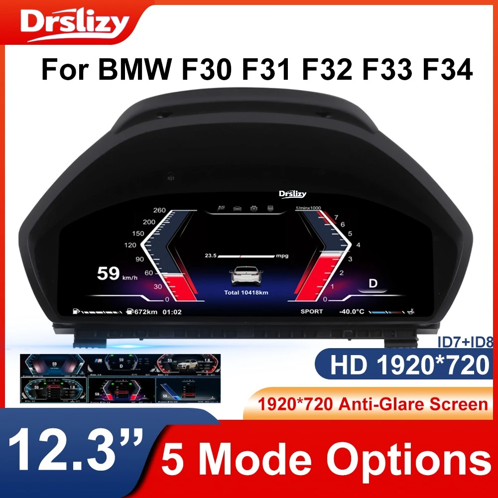 New UI Cluster Dashboard For BMW F30/F31 GT-F34 F32 3/4 Series Speedometer  Digital instrument LCD instrument panel