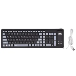 103 Keys Russian English Language Keyboard for Laptop Computer PC Tablet Keyboard 103 Keycaps USB Wired Silicon Key Board