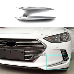 For Hyundai Elantra Avante 2016 2017 2018 2019 2020 Car Cover Front Fog Light Lamp Eyebrow Frame Stick ABS Chrome Trim 2PCs