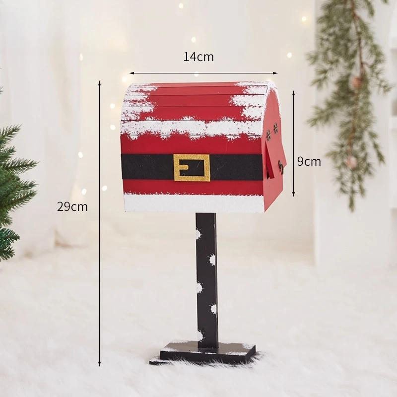 Creativity Rustic Cabin Christmas Decoration Garden Metal Mailbox for Outdoor Holiday Scene Setup Festive Display Ornament