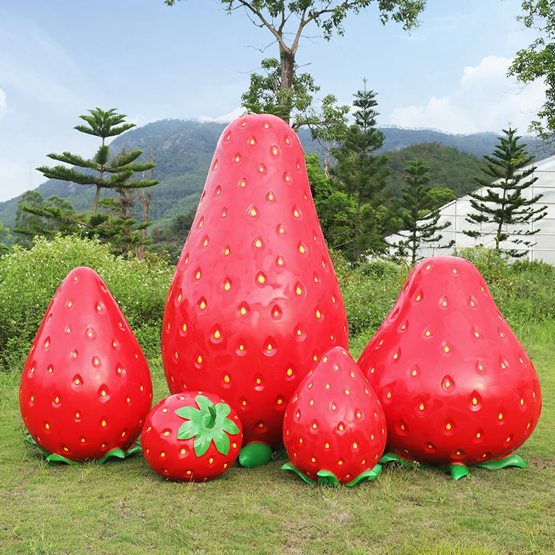 

Simulation strawberry sculpture outdoor fiberglass ornament fruit garden landscape farm picking garden scenic spot decoration mo